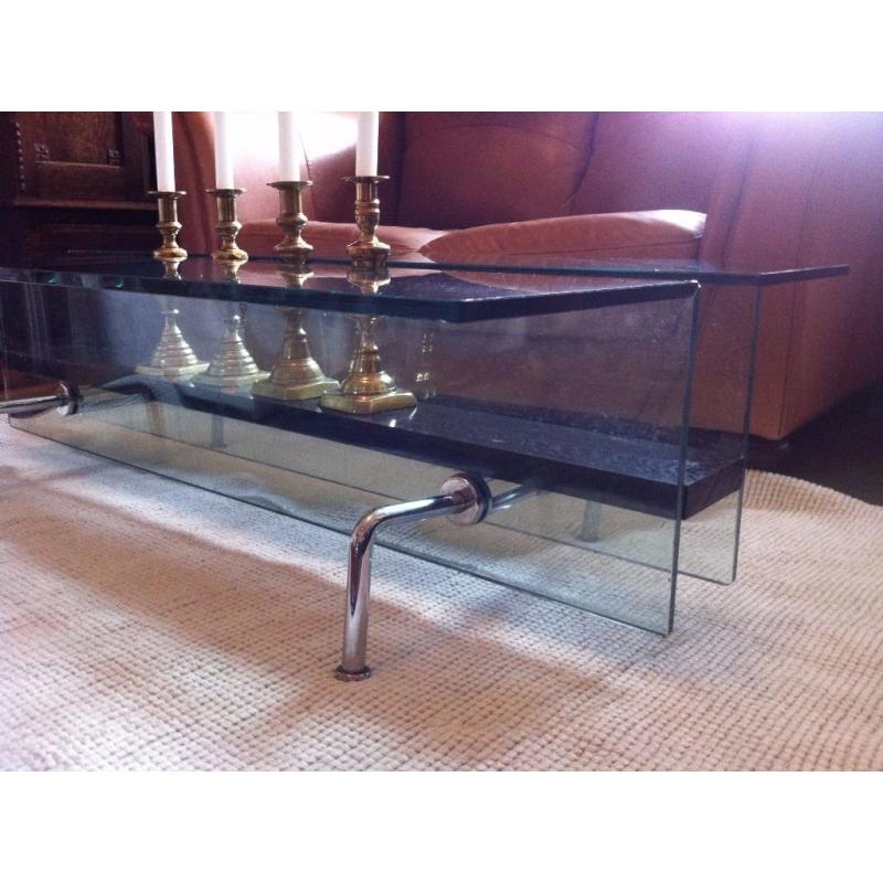 Large Contemporary Glass Coffee Table / Can Deliver