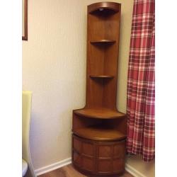 RETRO 'NATHAN' TEAK CORNER DISPLAY UNIT / CABINET