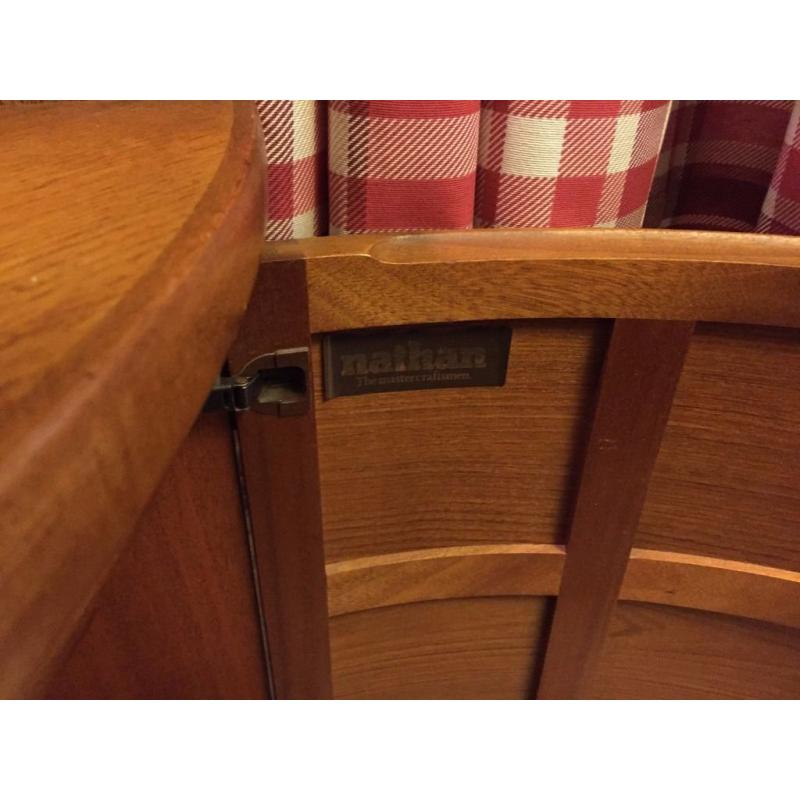 RETRO 'NATHAN' TEAK CORNER DISPLAY UNIT / CABINET