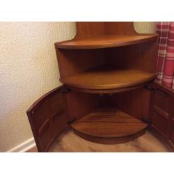 RETRO 'NATHAN' TEAK CORNER DISPLAY UNIT / CABINET