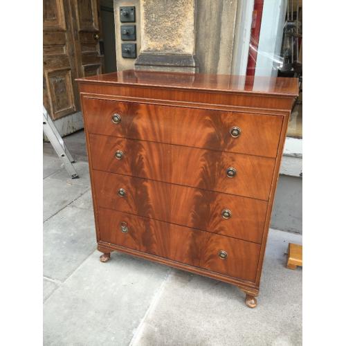 Chest of drawers , with 4 drawers . Lovely detail and original handles . Free local delivery.