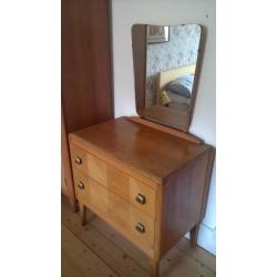 Lebus vintage retro wardrobe and dresser/chest of drawers set
