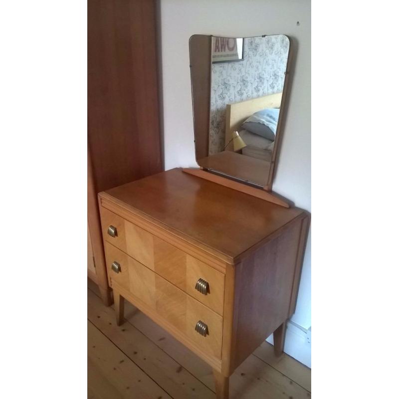 Lebus vintage retro wardrobe and dresser/chest of drawers set