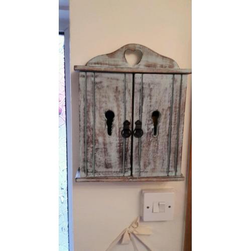 Key cupboard in duck egg blue