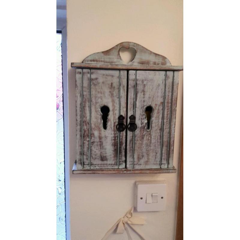 Key cupboard in duck egg blue