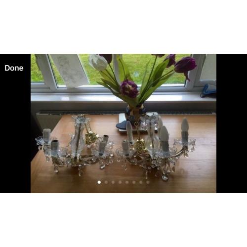 2 Chandeliers with droplets