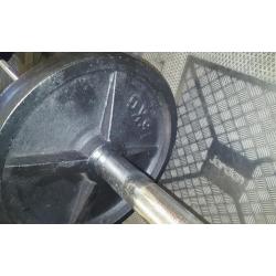 OLYMPIC 7"BARBELL 20KG CAST IRON PLATES 30KG