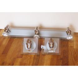 Modern glass and metal wall lights