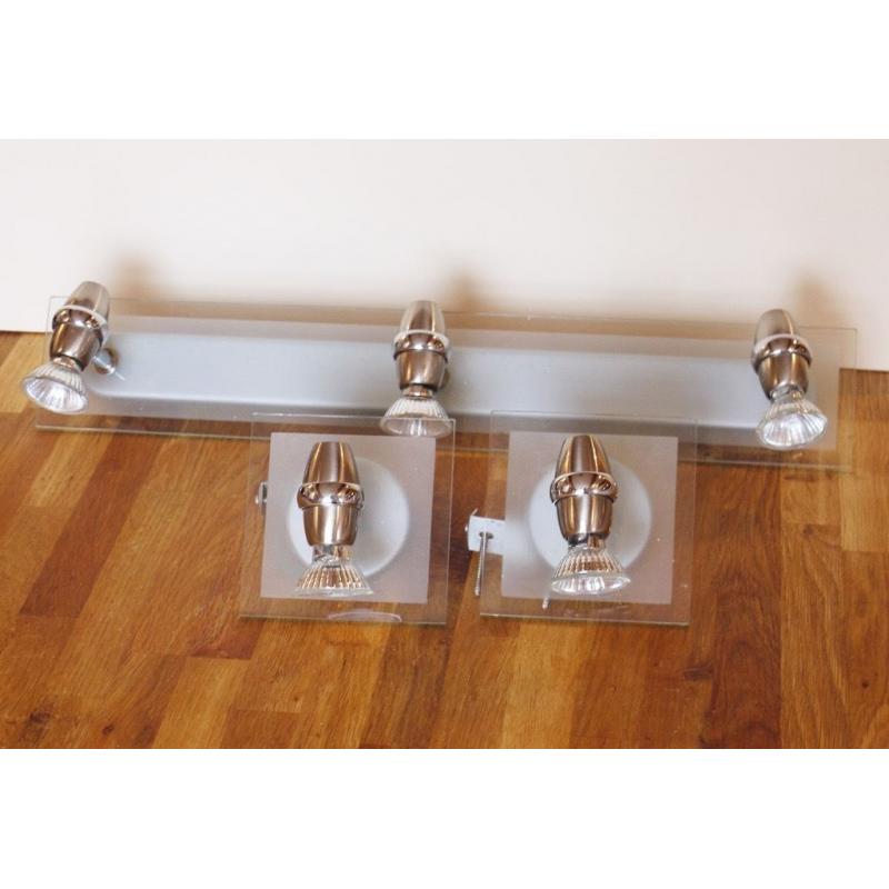 Modern glass and metal wall lights