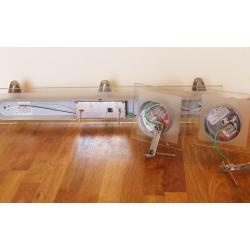 Modern glass and metal wall lights