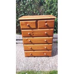 Chest of 2 over 4 drawers - pine
