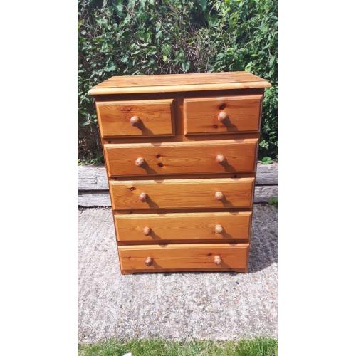 Chest of 2 over 4 drawers - pine