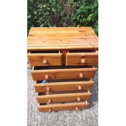 Chest of 2 over 4 drawers - pine
