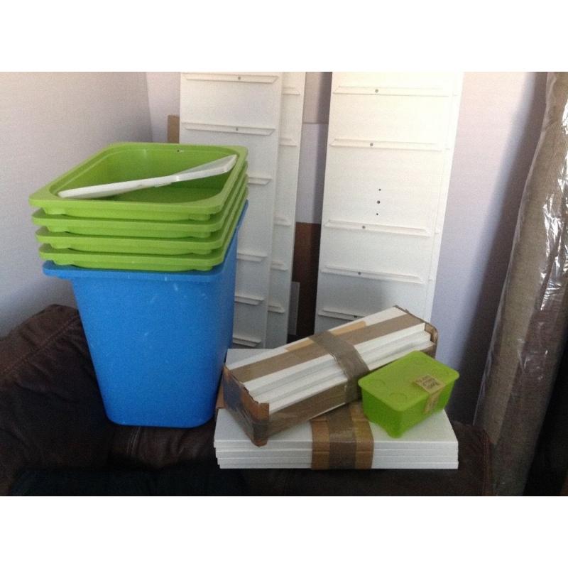 Pair of Trofast storage units from IKEA - 180cm high in white
