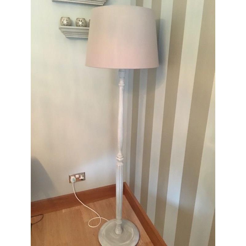 Beautiful standard solid wood carved standard lamp( new large shade included)