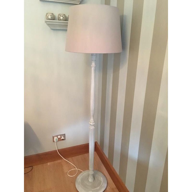 Beautiful standard solid wood carved standard lamp( new large shade included)