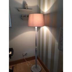 Beautiful standard solid wood carved standard lamp( new large shade included)