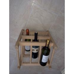 Wooden wine rack for 9 bottles