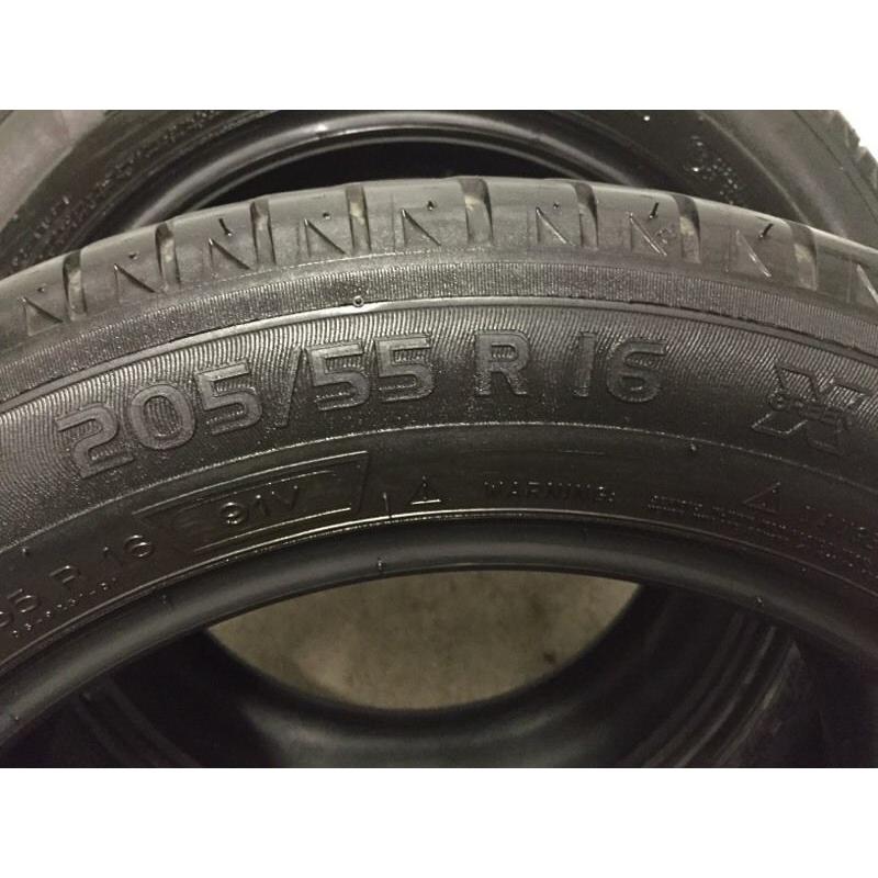 2 part worn Michelin 205/55/16 tyres ***5.0mm***