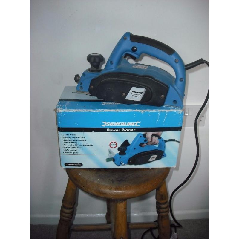 Silverline power planer 710 motor 82 mm wide blade used condition