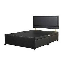 DOUBLE LEATHER OR FABRIC DIVAN BASE & MEMORY FOAM SPRUNG MATTRESS - NEW - DELIVERED - NEW