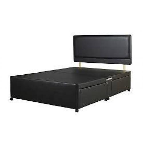 DOUBLE LEATHER OR FABRIC DIVAN BASE & MEMORY FOAM SPRUNG MATTRESS - NEW - DELIVERED - NEW