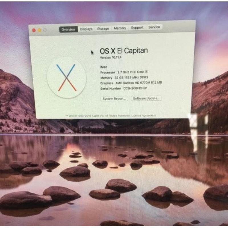 Apple iMac 27-inch 2.7GHz Quad Core i5 32GB RAM 1TB HD