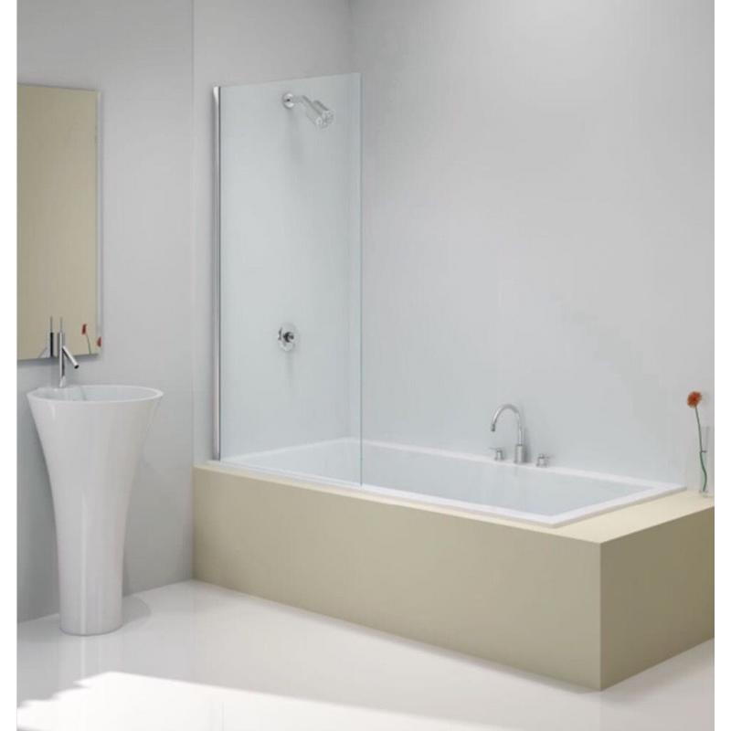 Fixed Merlyn Bath Screen 800mm X 1500mm Square Silver