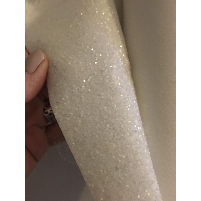 SNOW WHITE GLITTER FABRIC