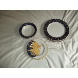 Sun and Moon design dinner plates, side plates and bowls