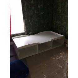 Single bed frame with storage space