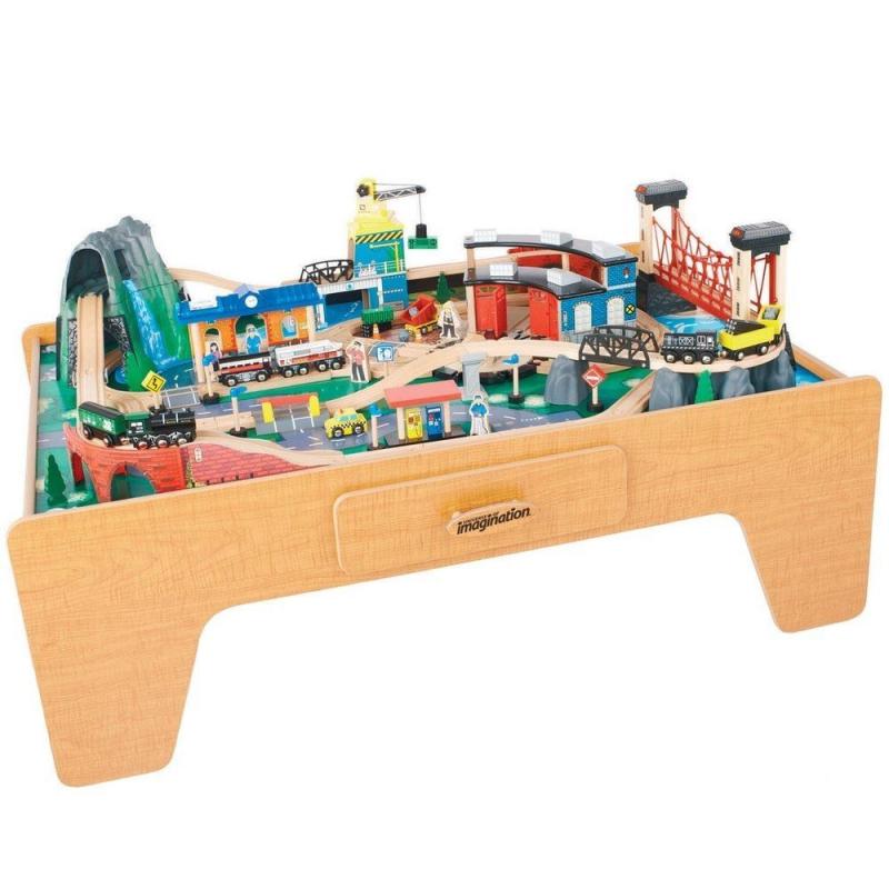 Universe of Imagination train table with roundhouse and all equipment