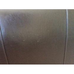 DARK BROWN LEATHER 135CM HEADBOARD FOR 4 FOOT 6 INCHES DOUBLE BED
