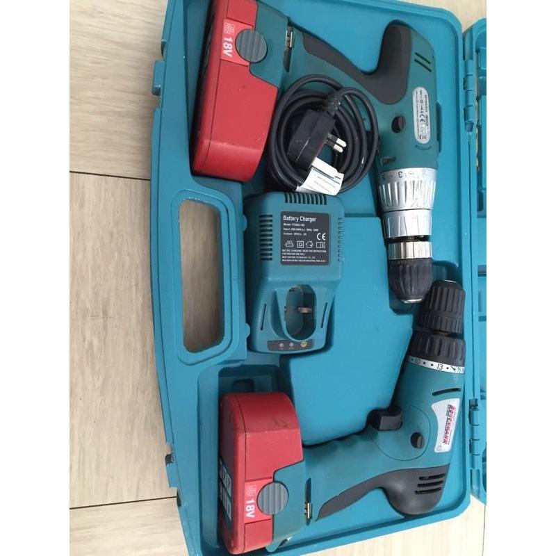 Cordless drill Twin pack 18V