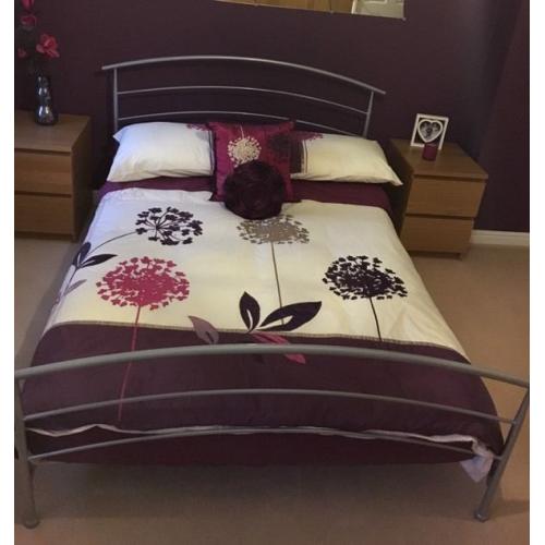 Metal Double bed frame & Mattress