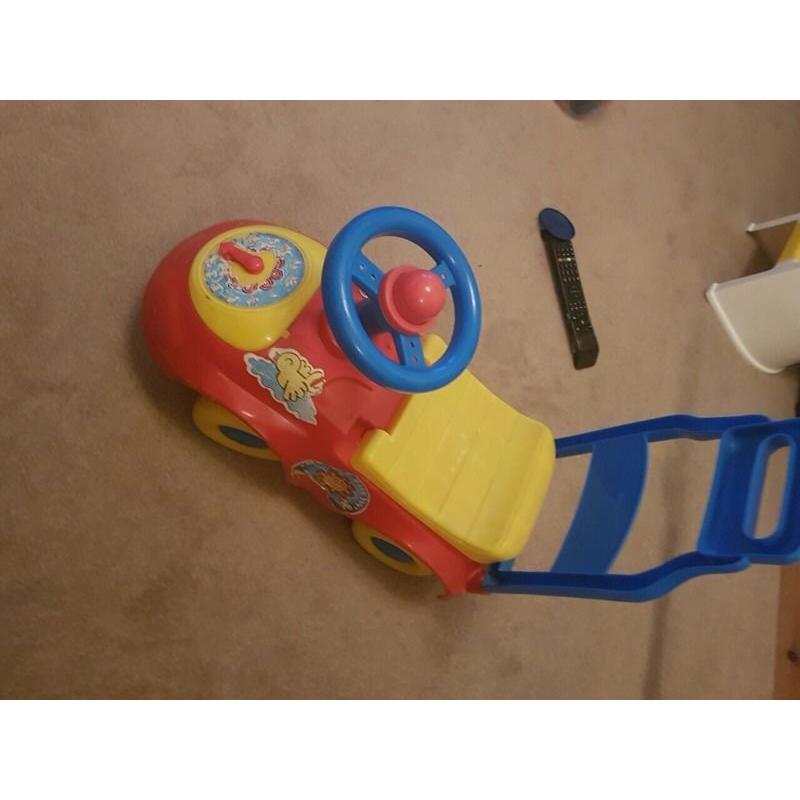 Kids scooter and car rocker and