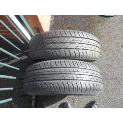 2x 205/65R15 94V TYRES - AS NEW!