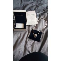 pandora necklace and crown charm