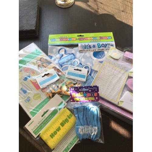 Baby shower games balloons and banner