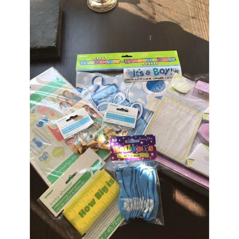 Baby shower games balloons and banner
