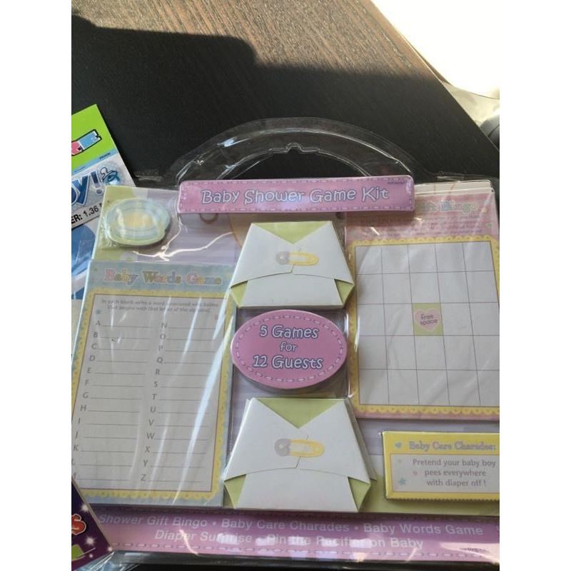 Baby shower games balloons and banner