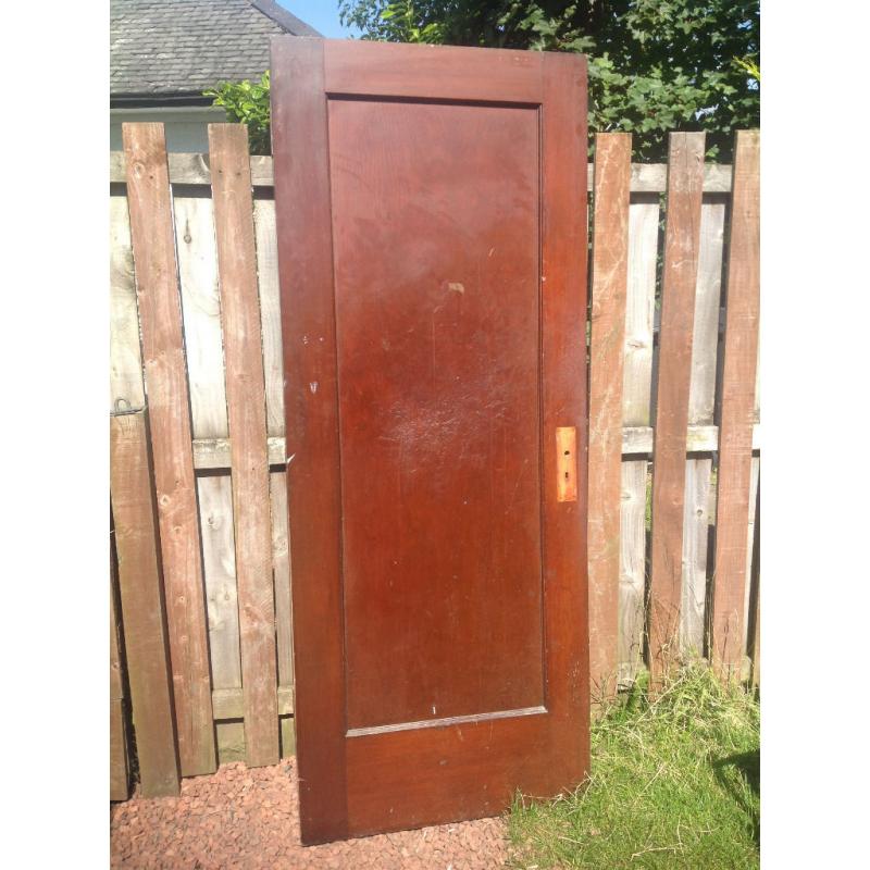 10 x Single Panel Internal Solid Wooden Door - Douglas Fir - from 1920 ish property - Varnished