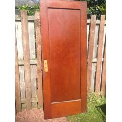 10 x Single Panel Internal Solid Wooden Door - Douglas Fir - from 1920 ish property - Varnished
