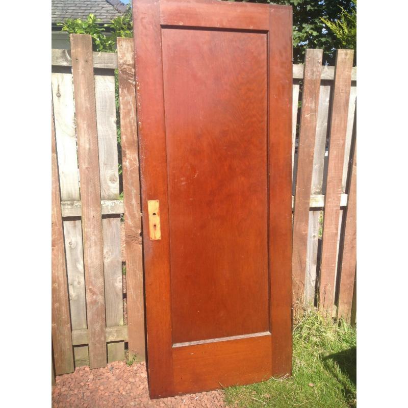 10 x Single Panel Internal Solid Wooden Door - Douglas Fir - from 1920 ish property - Varnished