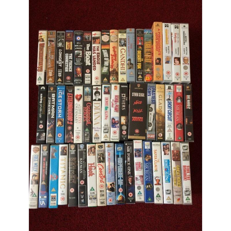 79 VHS Movie Assortment Videos