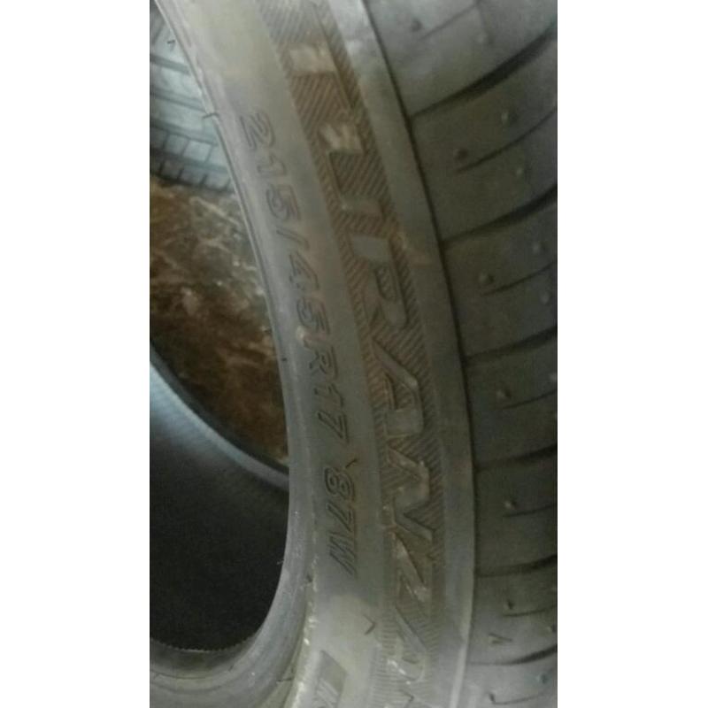 215 45 17 bridgestone tyre