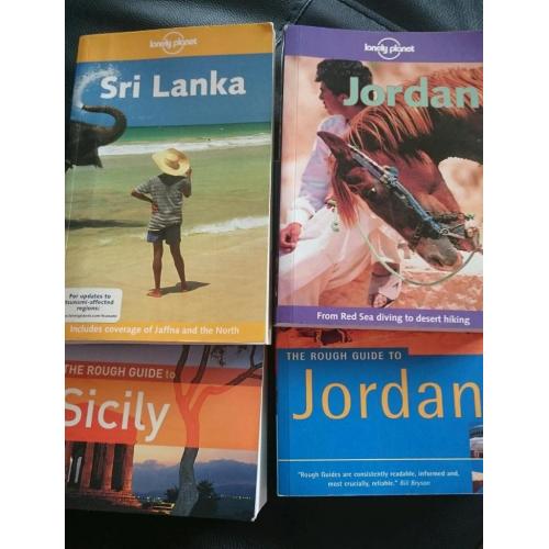Lonely Planet and Rough Guide books. Sicily, Jordan, Sri Lanka