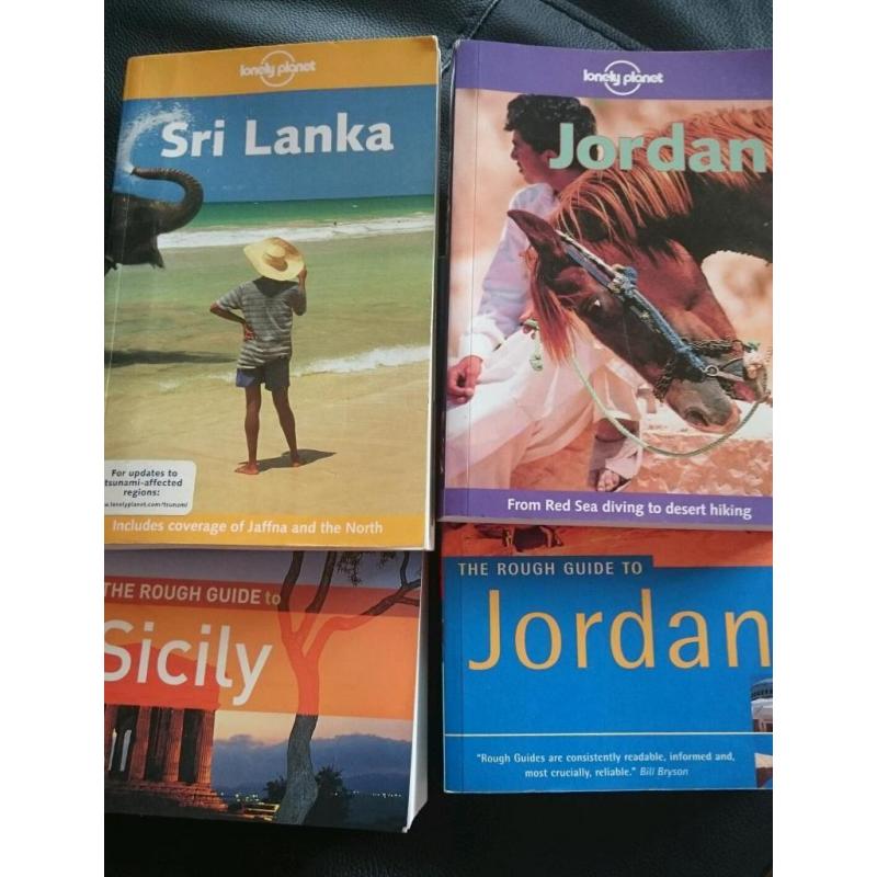 Lonely Planet and Rough Guide books. Sicily, Jordan, Sri Lanka