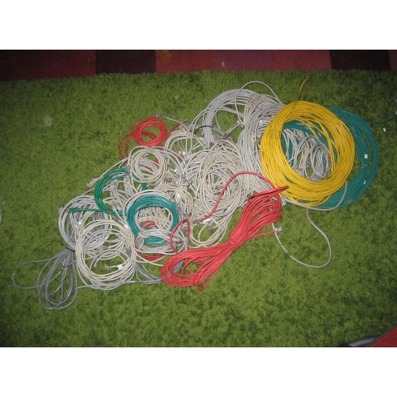 CAT-5E Ethernet Networking Cables Job Lot (5kg total weight) various lengths 0.5m - 5m