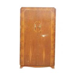 1930s ART DECO INLAID WALNUT WARDROBE